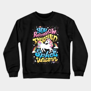 Rainbow-infused Space Unicorn Crewneck Sweatshirt
